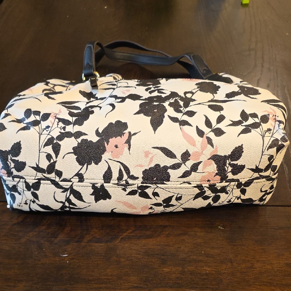 Liz Claiborne Floral Black and Pink Shoulder Bag - Picture 6 of 12
